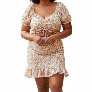 No Boundaries 2-Piece Peach & Green Top & Skirt - 3X (21)